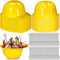 Uiifan 36 Sets Construction Hat Ice Cream Bowls Spoon Set Plastic Frozen