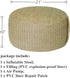weruisi D21x H10 Woven Inflatable Ottoman with Air Pump Outdoor Indoor Pouf Patio Footrest Stool with Portable Handle