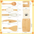 Set 8 Sets Wooden Kids Safe Knife and Kids Baking for Real Cooking, PCS Toddler Montessori Kitchen Tools, Cooking