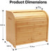Countertop, 3 Counter, Bread Box for Kitchen Double Layer Bamboo Bread Storage Container for Homemade Bread, Roll Top