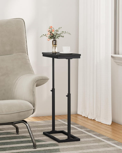 TB01BK083 TUTOTAK End Table, Side Table, Tall Couch Table, Sofa Table, Living Room, Bed Room, Black