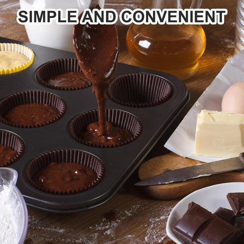 uxcell 100 Pcs Yellow Cupcake Liners, Standard Greaseproof Muffins Paper Baking Cups Wrappers