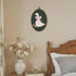 8.6x11.4 Inch LKETW Coquette Pink Bow Silly Goose Oval Wall Art Decor, Dark Green Goose Oval Canvas Hanging Decor