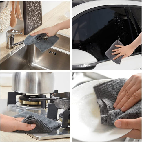 8inchx8inch 20pack) KinHwa Kitchen Washcloths for Dishes Absorbent Microfiber Dish Cloths Quick Dry Dish Rags with Poly