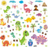 CCINEE 85 PCS Dinosaur Window Cling Decals for Kids, Assorted Cute Dinosaur Stickers