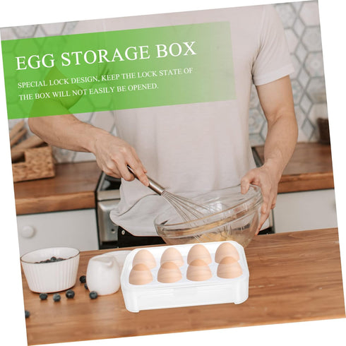 8 Box Fridge Egg Keeper Egg Stand Holder Mini Condiment Bottles Eggs Container for Refrigerator Egg Organizer for Refrigerator Egg Carrier Egg Tray Travel Outdoor White