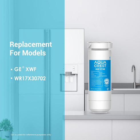 AQUA CREST XWF Refrigerator Water Filter, Replacement for GE® XWF, NSF Certified, 1 Filter