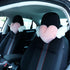 Macarrie 2 Pcs Plush Heart Shaped Pillow with Angel Wings Car Headrest