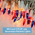 4th 100 Count 20 Yiaht of July Decorations Lights Red White & Blue Feet Patriotic Mini String Waterproof Independence