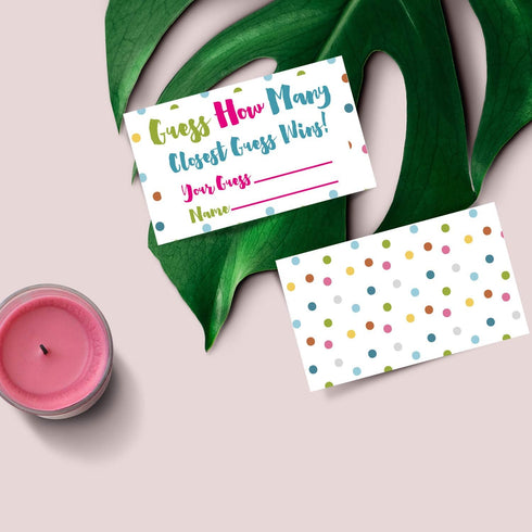 Candy Guessing Game Cards - 50-Pack for Games, Activities, and Decorations