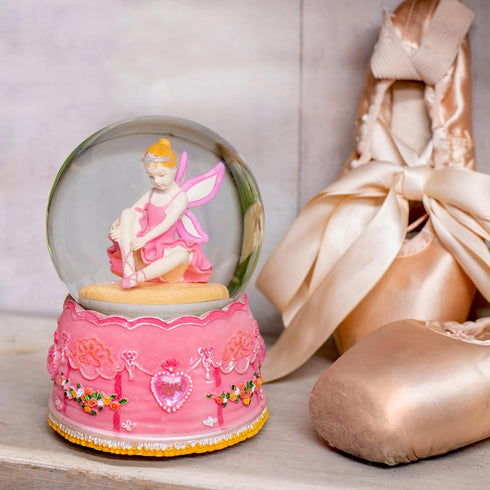 Elanze Designs Rotating Ballerina Princess Fairy 100MM Musical Glitter Water Snow Globe Tabletop Decoration