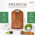 Acacia Wood Cutting Board with Juice Groove, Hanging Hole & Grip Handle for Meat, Vegetables and Cheese, Knife Friendly, Caperci Better Wood Chopping Board