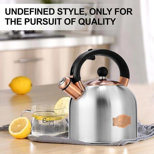 3.17QT SUSTEAS Tea Kettle - Whistling Kettle with Ergonomic Handle - Premium Stainless Steel Tea Pots for Stove Top