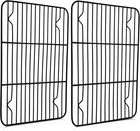 Cooling Baking Rack Set of 2, E-far 11.7” x 9” Non-stick Wire Racks for Oven Cooking, Easy to Clean