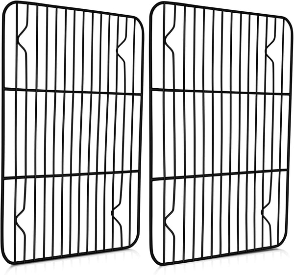 Cooling Baking Rack Set of 2, E-far 11.7” x 9” Non-stick Wire Racks for Oven Cooking, Easy to Clean