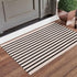 LEEVAN Washable Proch Rug, Soft Entryway Rug 2.3'X3.6', Black and White Cotton Woven Bathroom Decor