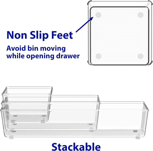 Simple Houseware 20-Pack Clear Plastic Drawer Organizers (6S, 7M, 5L, 1 XL, 1XXL) by Simple Houseware