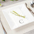 15.8 7.9 Inch 50 Luxenap X Linen-Feel Guest Towels, Lettered Hand Towels - Silver Letter 'C', Sans Serif Font, White