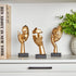 maozyiltle Set 3,Golden (gold-3Pcs) Gold Decor Thinker Statues of Abstract Face Resin Sculptures,Home Decor