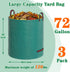 72 3 Pack 4 FEED GARDEN Gallon Reusable Yard Waste Bags, Heavy Duty Lawn and Leaf Bags with Reinforced Handles Stand Up