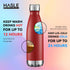HASLE OUTFITTERS 17oz Stainless Steel Water Bottles - Bulk Vacuum Insulated, Double Walled, Red, 4 Packs