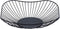 Short Curved-Edge Modern Serving Bowls - Black Metal Iron Wire Dish for Fruits and Vegetables