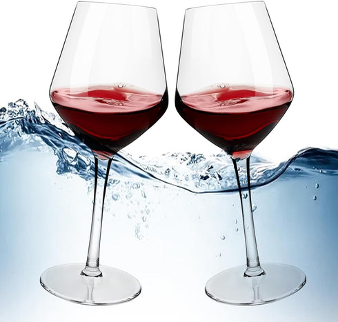 MICHLEY Unbreakable Stemmed Wine Glass, 100% Tritan Plastic, 15 oz, Set of 2