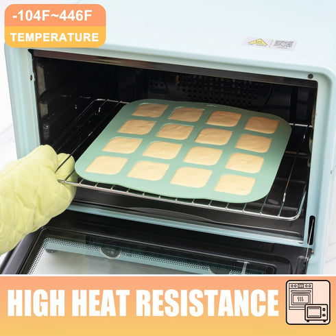 Silicone Waffle Chocolate Mold, 2 Pack Mini Square Non-Stick Waffle Tray for Making Chocolate and Cake Decoration
