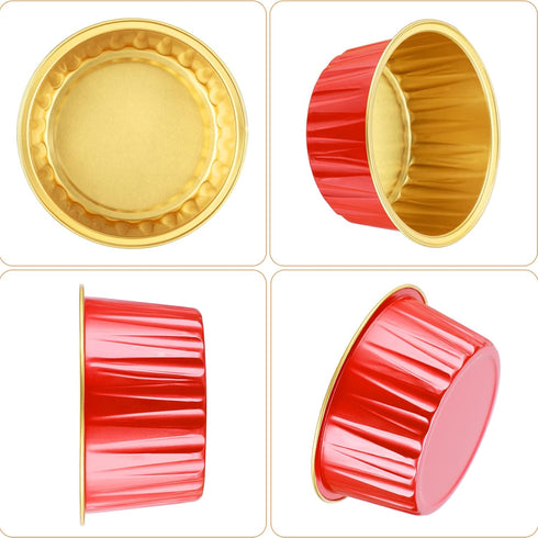 EUSOAR Dessert Cups with Lids, 30pcs 5oz Disposable Aluminum Ramekins for Baking, Mini Cheesecake Pan