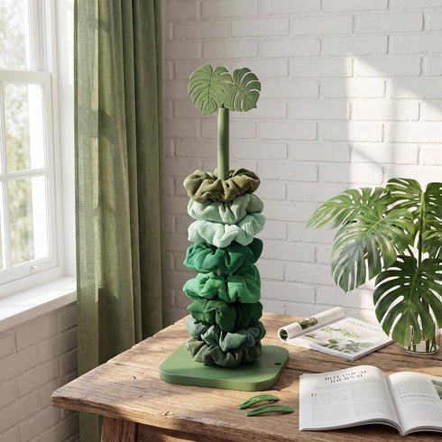 Leinuosen Monstera Leaves Paper Towel Holder Tropical Monstera Wooden Paper Towel Holder Green Ocean Tropical Bathroom