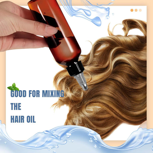 24 (3.4 oz,Amber) Barydat Pcs Squeeze Bottle Twist Top Applicator Empty Hair Oiling Bottle with Funnels Refillable