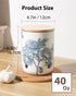 40 Oz Ceramic Garlic Keeper with Lid, Large Garlic Holder, Garlic Storage Container, Blue and White