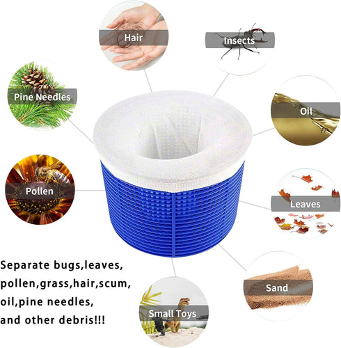 WISHDIAM 50 Pack Pool Skimmer Socks for Filters Baskets, Perfect for Inground and Above Ground Pools, Swimming
