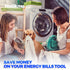 Holikme Dryer Vent Cleaner Kit, Dryer Cleaning Tool with Brush, Omnidirectional Blue Lint Vacuum Attachment