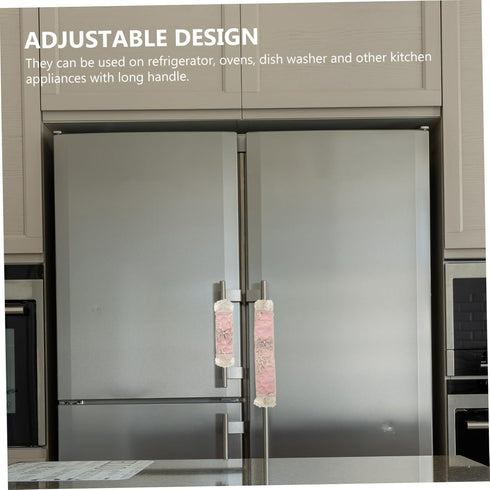 2 Pairs Refrigerator Door Handle Fridge Door Handle Cover Refrigerator Door Glove Refrigerator Door Protector Fridge Handle Cover Dishwasher Handle Cover Decorate Lace Cloth