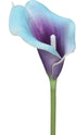 Duovlo 20pcs Calla Lily Artificial Flower Wedding Bouquet (Purple in Blue) | Real Touch Home Party Decor