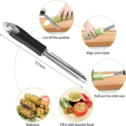 Openfly 6 Pcs Vegetable Corer Tool, Stainless Steel Fruit and Vegetable Corer for Home Kitchen Cherry Pear Jujube