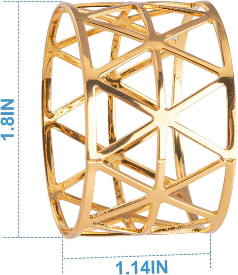 12PCS Gold Napkin Rings Set, Holiday Napkin Holders for Dining, Anniversary, Birthday, Wedding Table Decoration