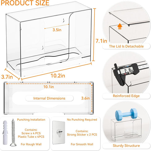 Bathroom,Home,Counter Dispenser,1 Cq acrylic Multifold Paper Towel Dispenser & Box for Top and Kitchen,Clear Guest