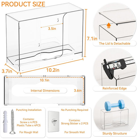 Bathroom,Home,Counter Commercial Cq acrylic Multifold Paper Towel Dispenser & Box for Top or Wall Mount, Clear Paper