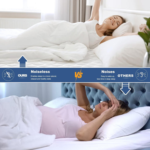 GRT Queen Mattress Protector, 100% Waterproof Quilted Fitted Mattress Pad, Noiseless Cotton Cover, Fits Up to 21" Deep,