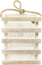 Stonebriar Small Worn White Wooden Candle Lantern with Removable Glass Cylinder Hurricane and Rope Handle