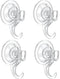 VIS'V Suction Cup Hooks - Small Heavy Duty Shower Suction Hooks, Removable and Reusable, Clear (4 Pcs)