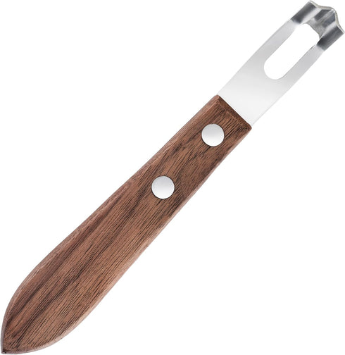 Set 1 Viski Channel Knife, Citrus Zester and Orange Peeler Tool, Walnut Wood and Stainless Steel Bar Tool for Cocktail