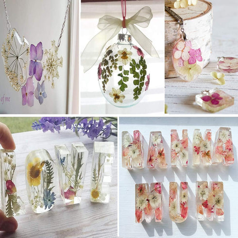 150PCS Purple Dried Pressed Flowers with Butterfly Stickers, YouthBro Real Nature Flowers Set for DIY Craft