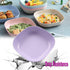 NA 6 PCS 5.7inch Square Lightweight Wheat Straw Plates, Deep Dinner Dishes for Serving Pasta & Fruit (Purple)