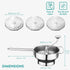 2-Quart 3 Navaris Stainless Steel Food Mill with Grinding Discs - Rotary Food Mill to Grind & Puree Fruits, Vegetables