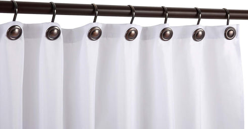 CHICTIE Bronze Shower Curtain Hooks Rings, Oil Rubbed Decorative Shower Curtain Hooks, Set of 12 (Oil-Rubbed Bronze)