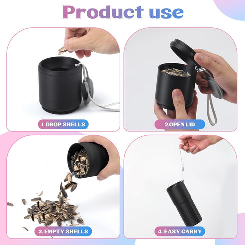 TAAMOG 3D Portable Sunflower Seed Cup with Shell Storage, Printed Pistachios Nut Snack Bowl Containers for Outdoor/