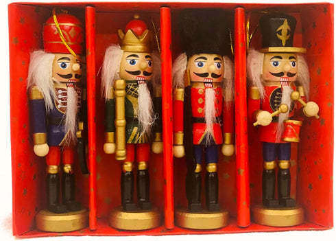 Kurt Adler C6148 4-Piece Wooden Nutcracker Ornament Box Set, 5-Inch